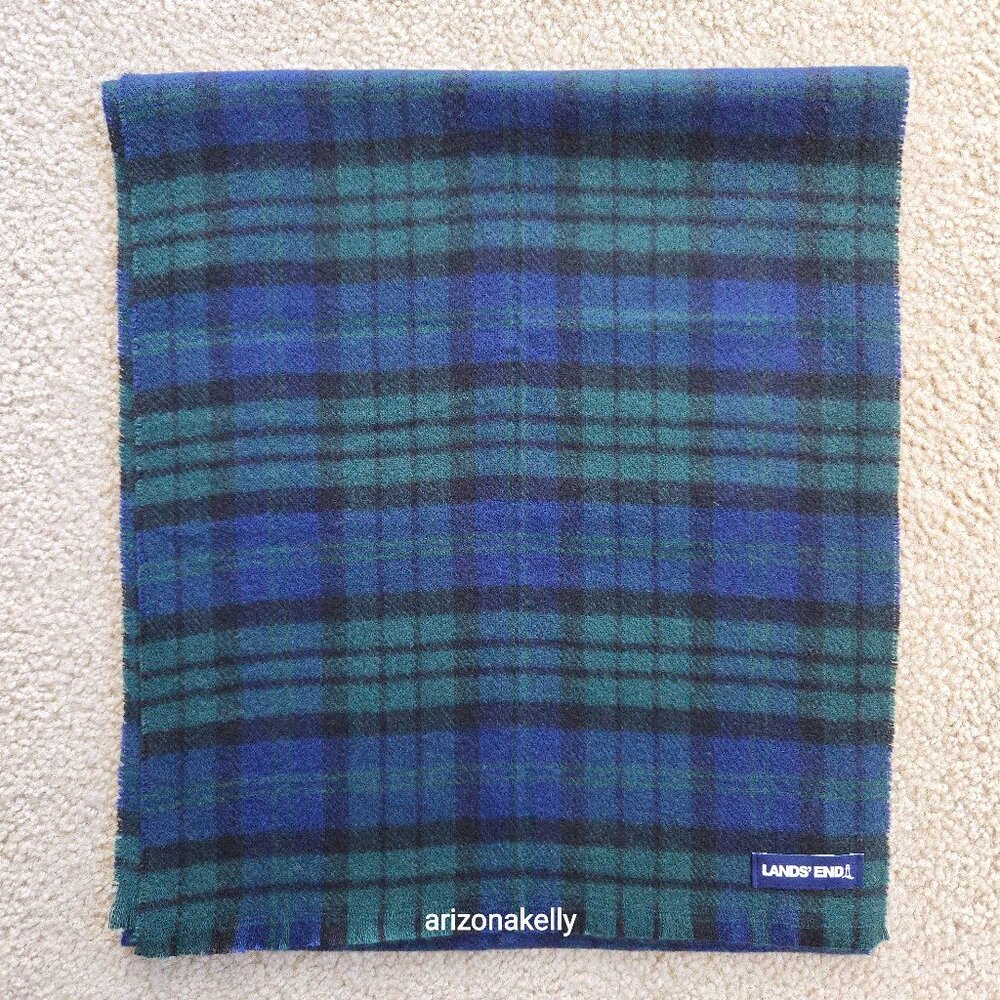 Lands' End BlackWatch Plaid Scarf - Picture 1 of 5